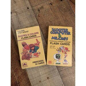 Scooter Computer/Mr. Chips and Shapes And Colors Flash Cards Set 1984-85 Vintage